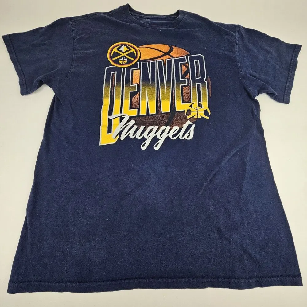 Fanatics Denver Nuggets T Shirt Men's Large Navy NBA Basketball Graphic Tee